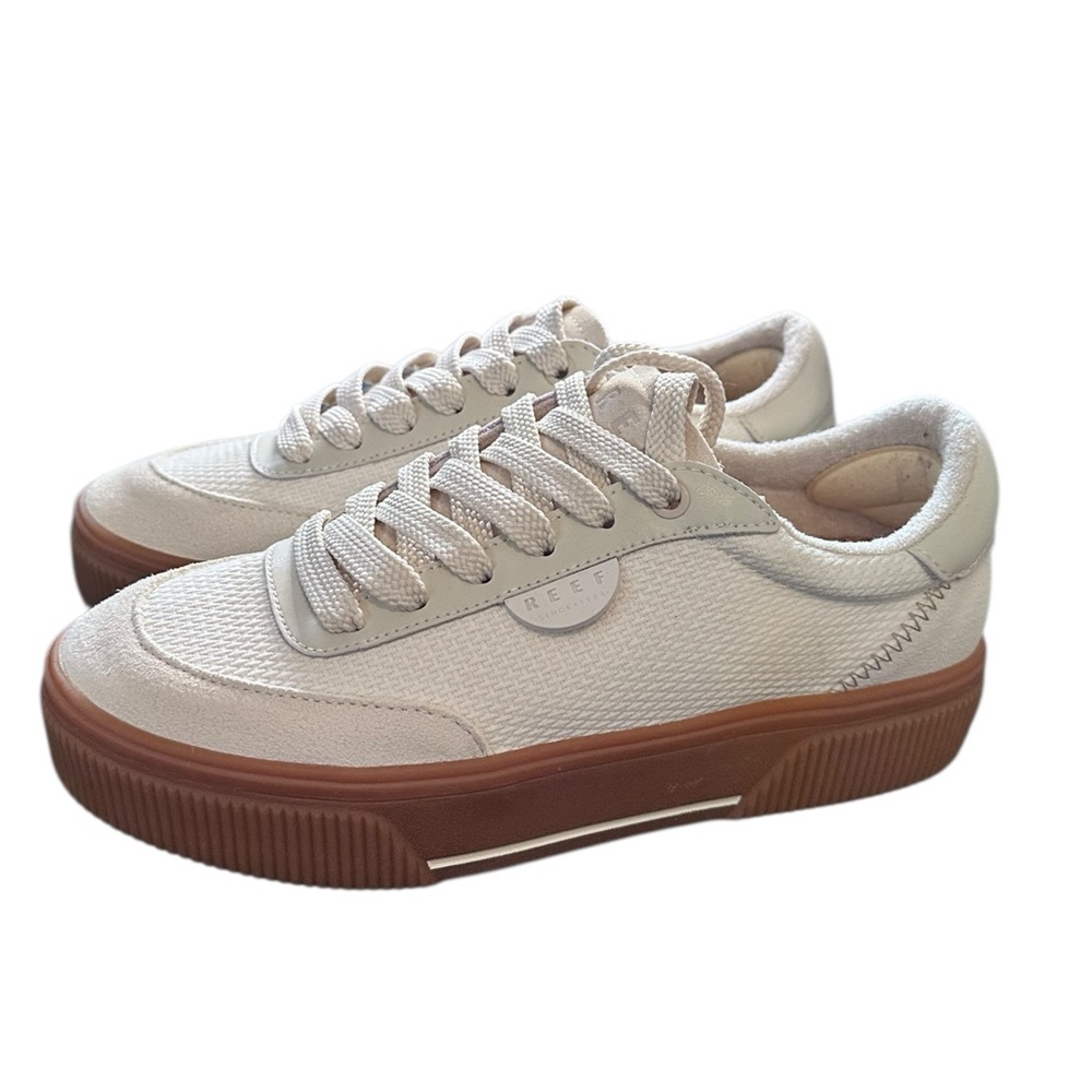 Reef Cream and Brown Platform Sneakers - Picture 4 of 15
